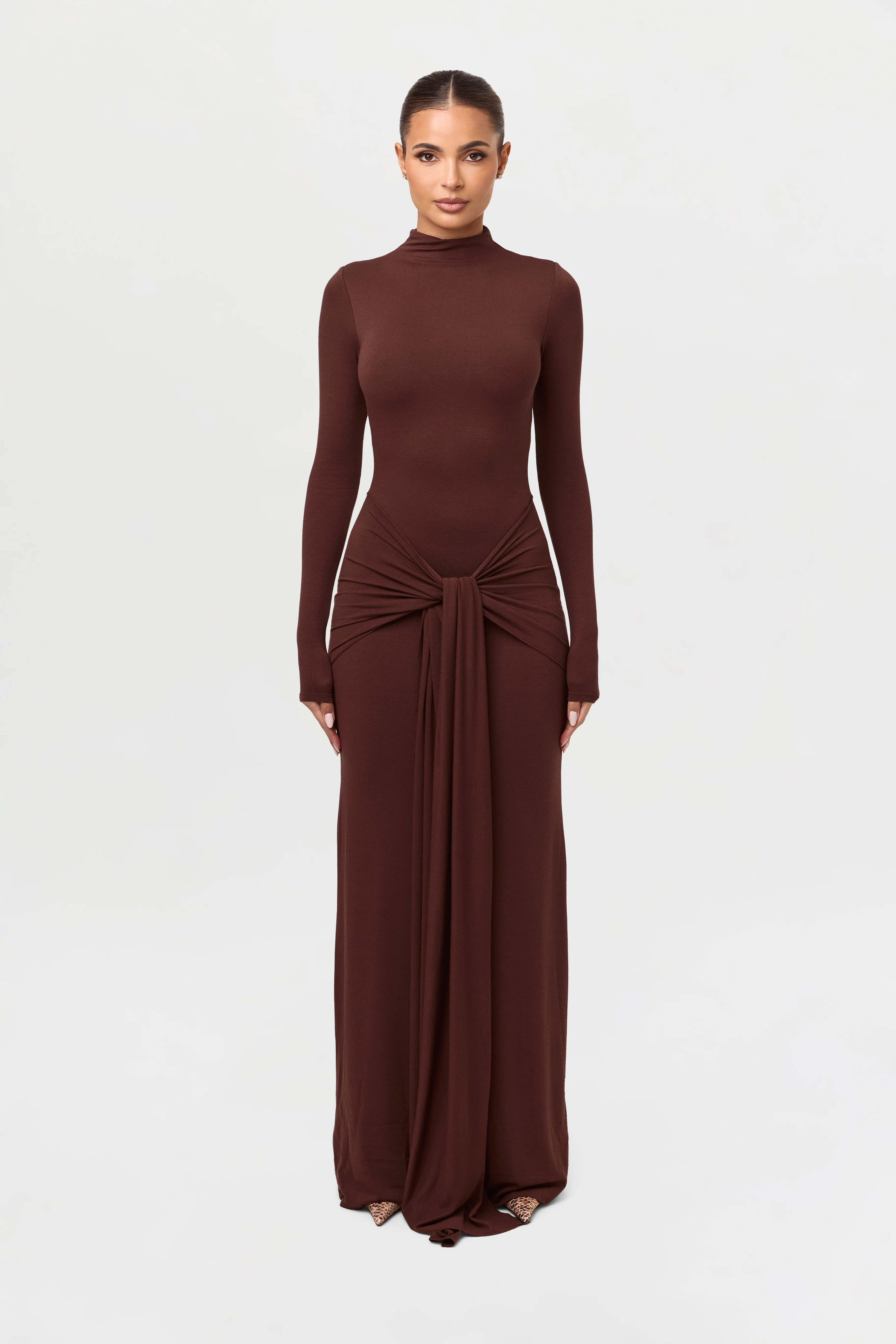 NW Sculpt Draped Tie Dress - Image 13