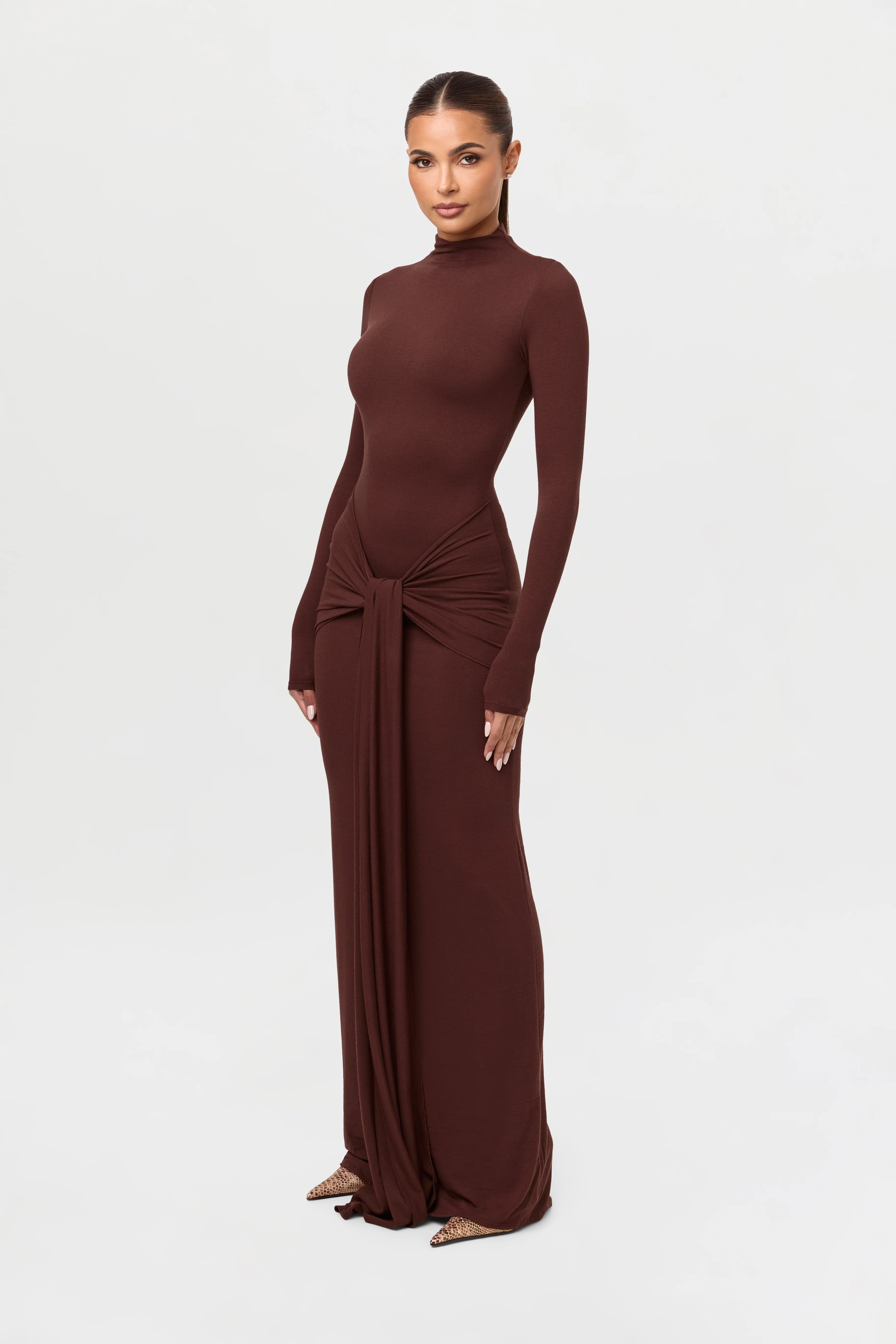 NW Sculpt Draped Tie Dress - Image 14