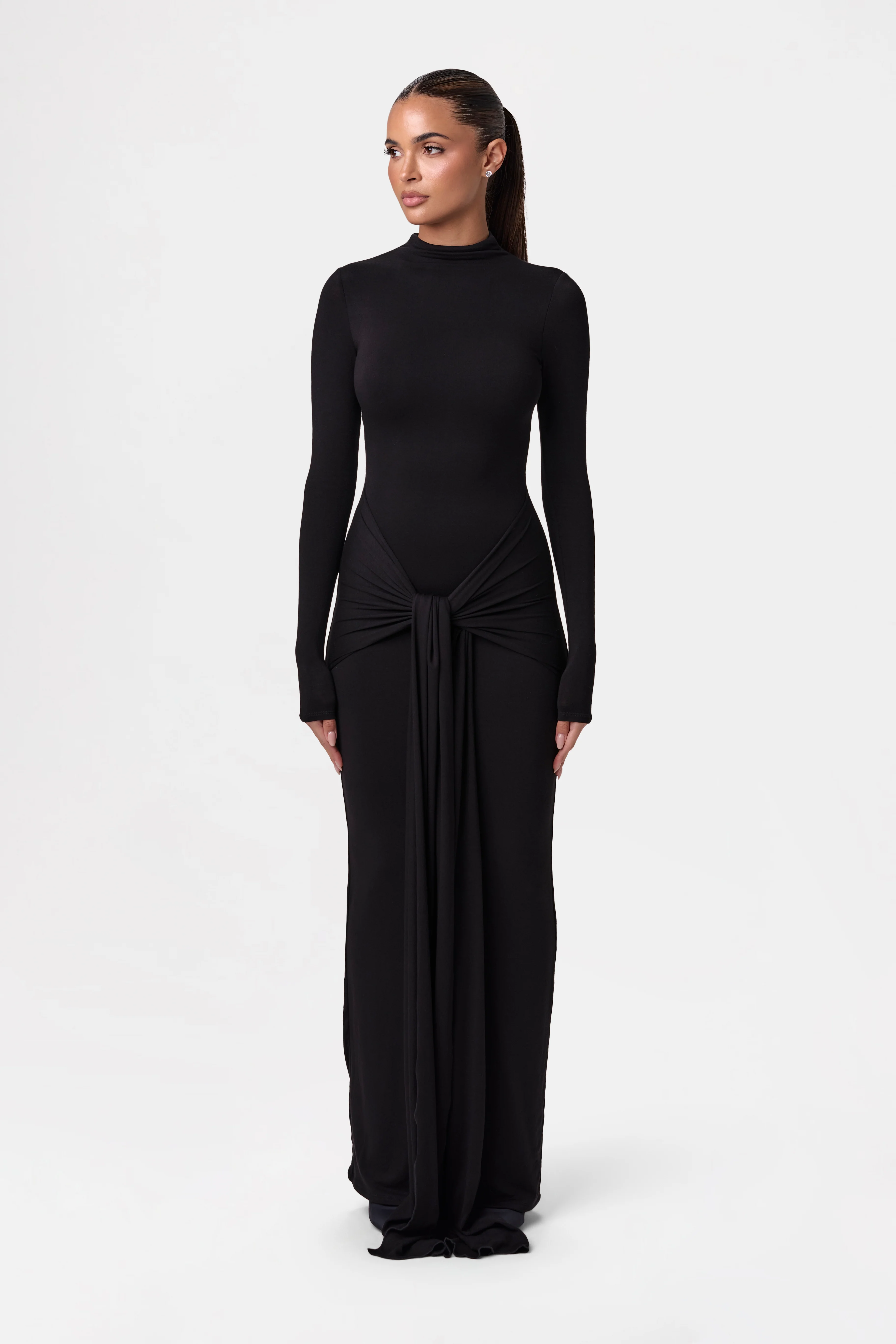 NW Sculpt Draped Tie Dress - Image 29