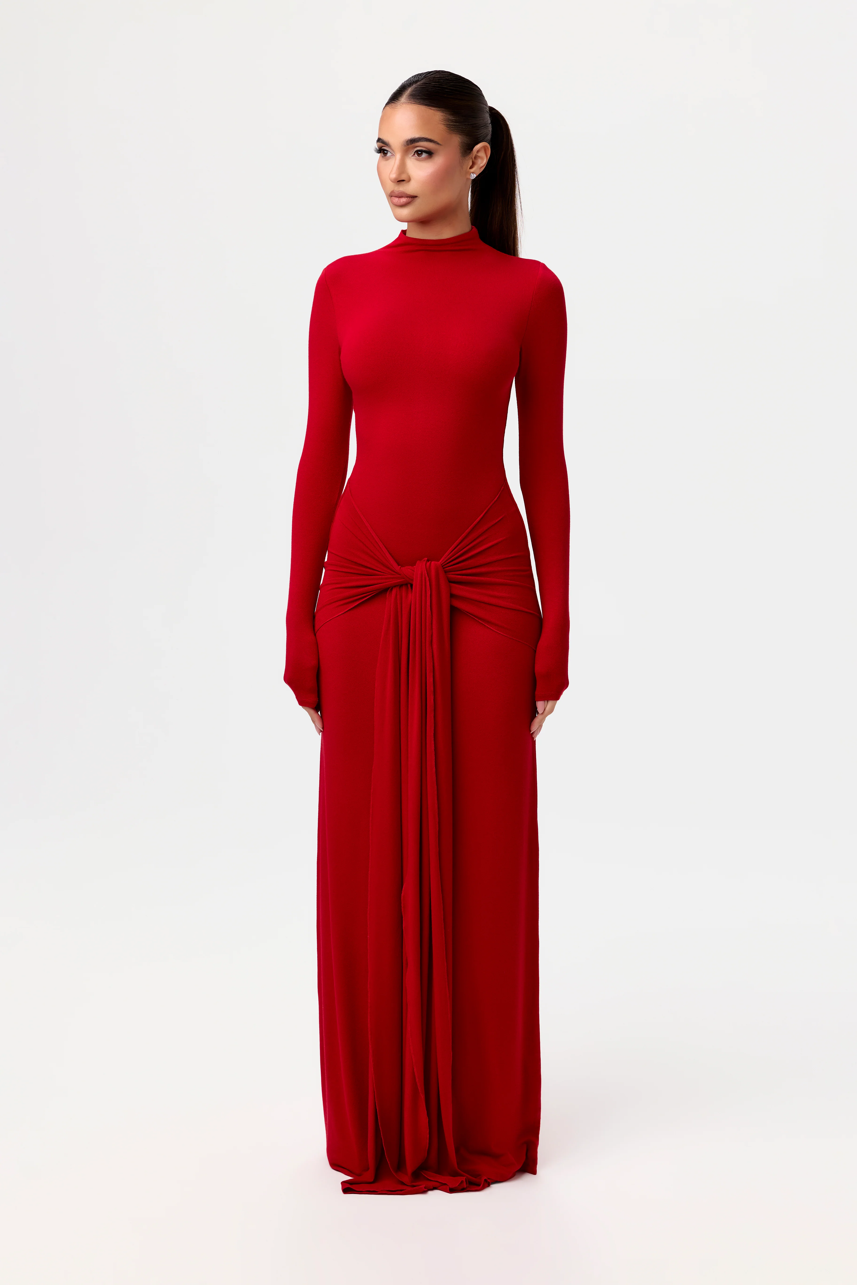 NW Sculpt Draped Tie Dress - Image 7
