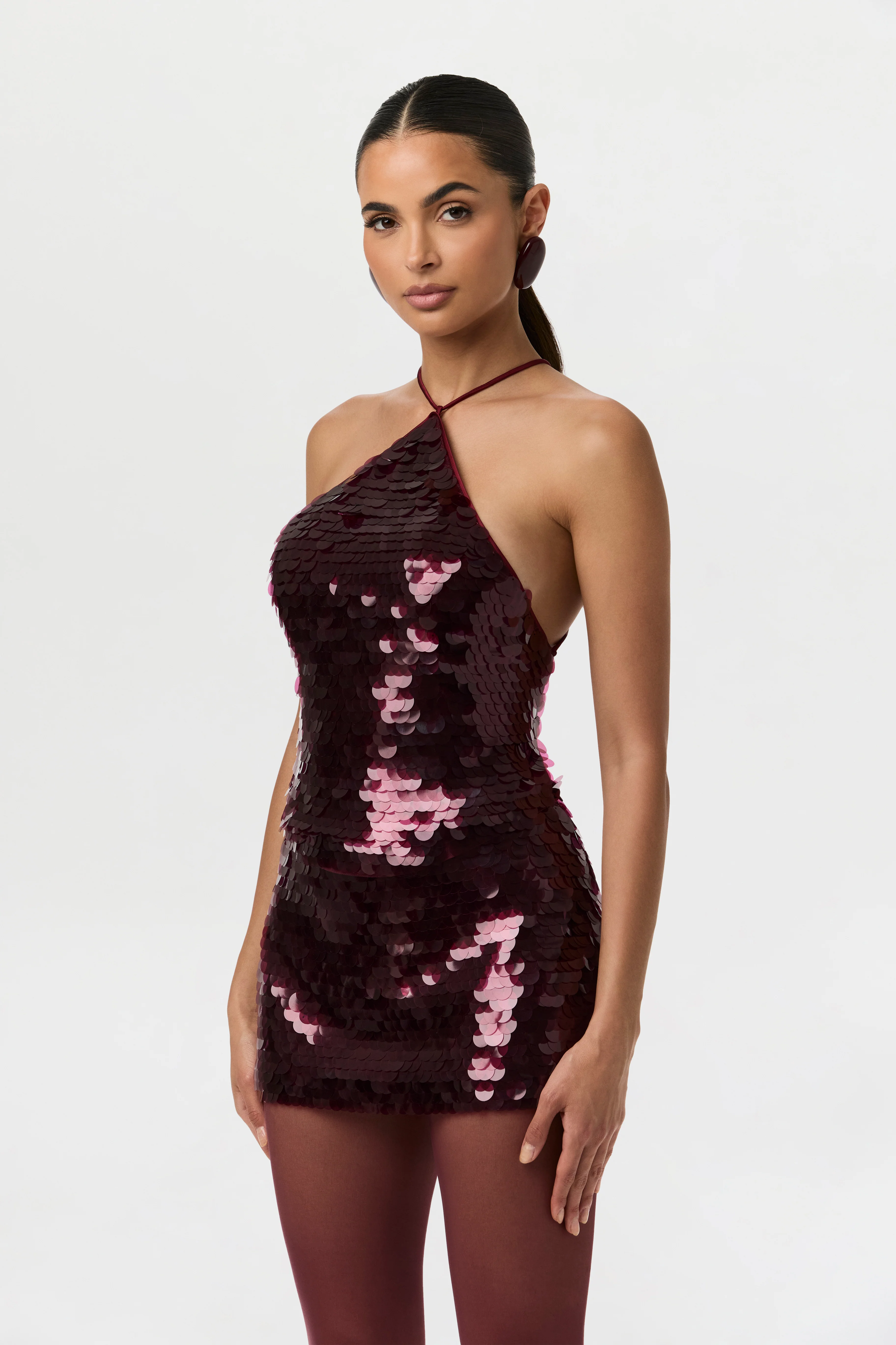 Sequin Open Back Halter Top - Image 3