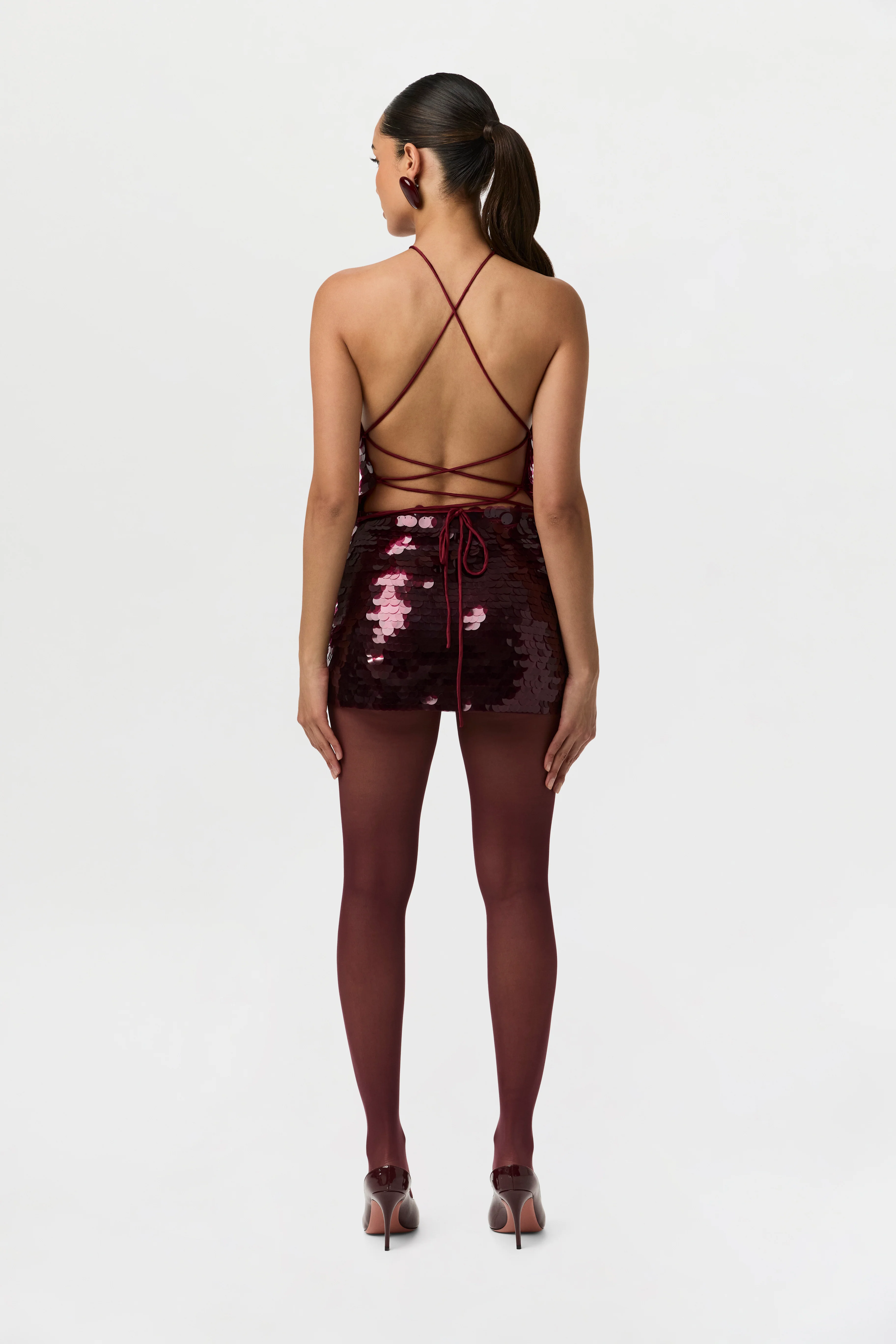 Sequin Open Back Halter Top - Image 7