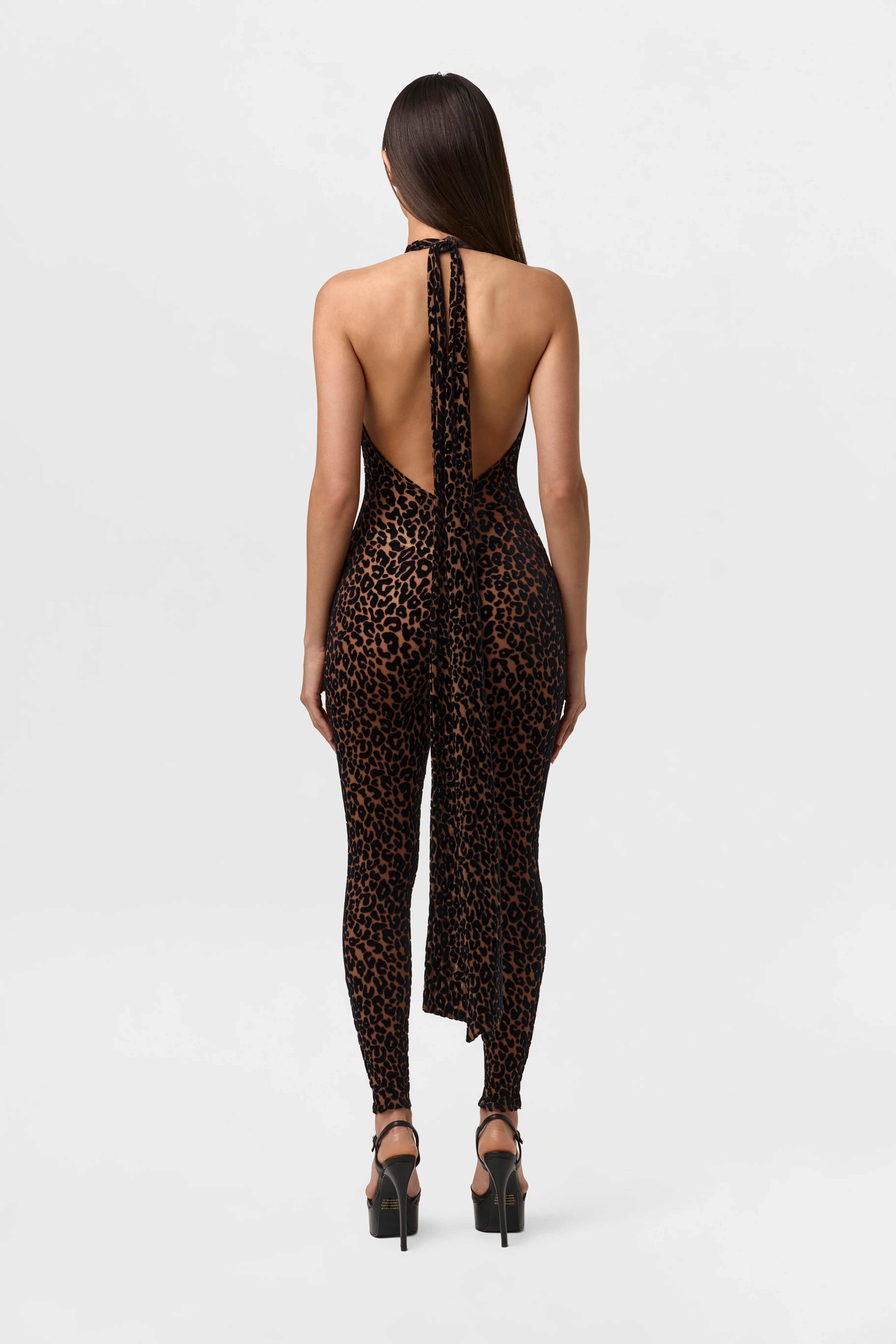 Burnout Print Halter Jumpsuit Petite - Image 2