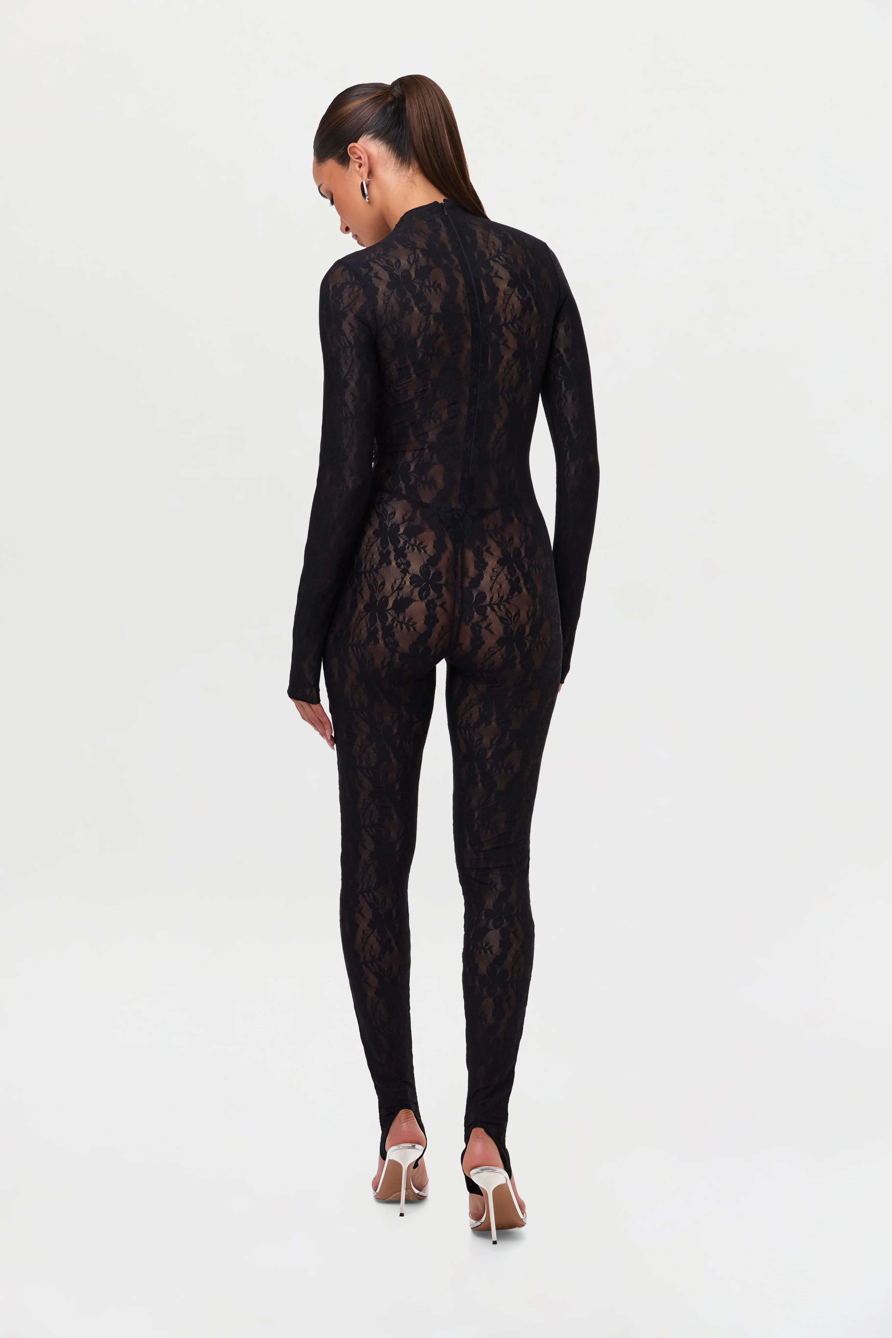 Stretch Lace Stirrup Jumpsuit Petite - Image 4