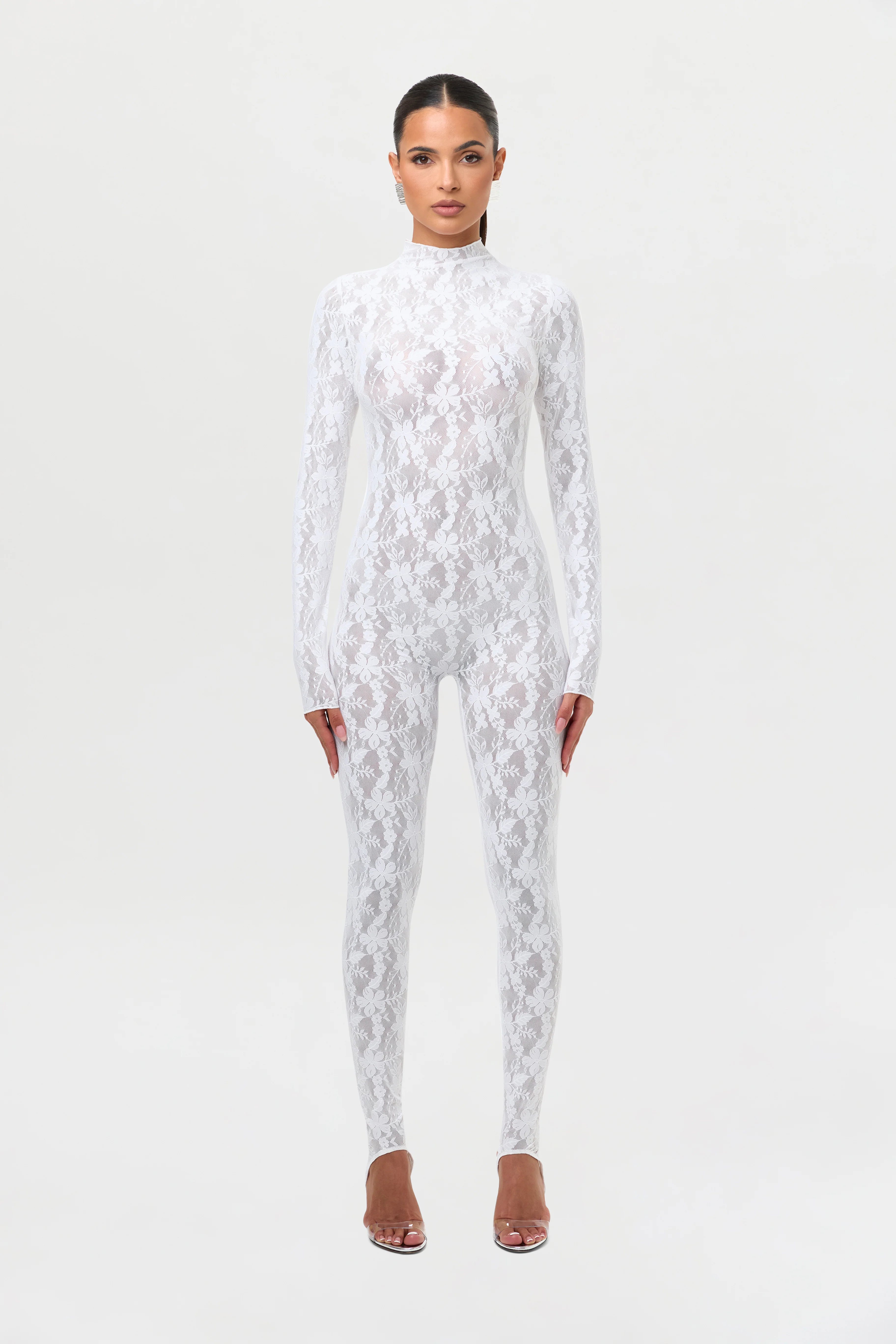 Stretch Lace Stirrup Jumpsuit Petite - Image 5