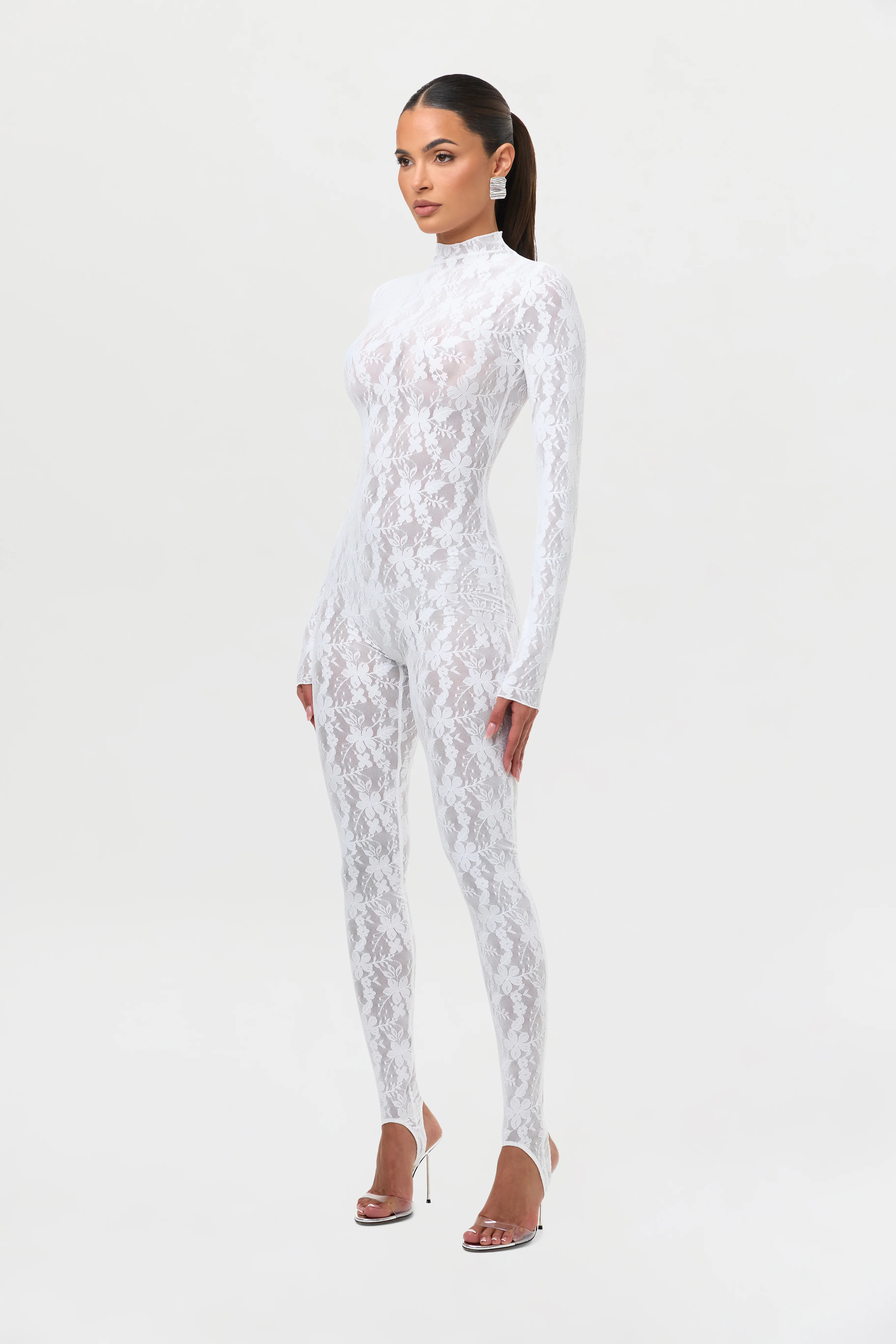 Stretch Lace Stirrup Jumpsuit Petite - Image 6