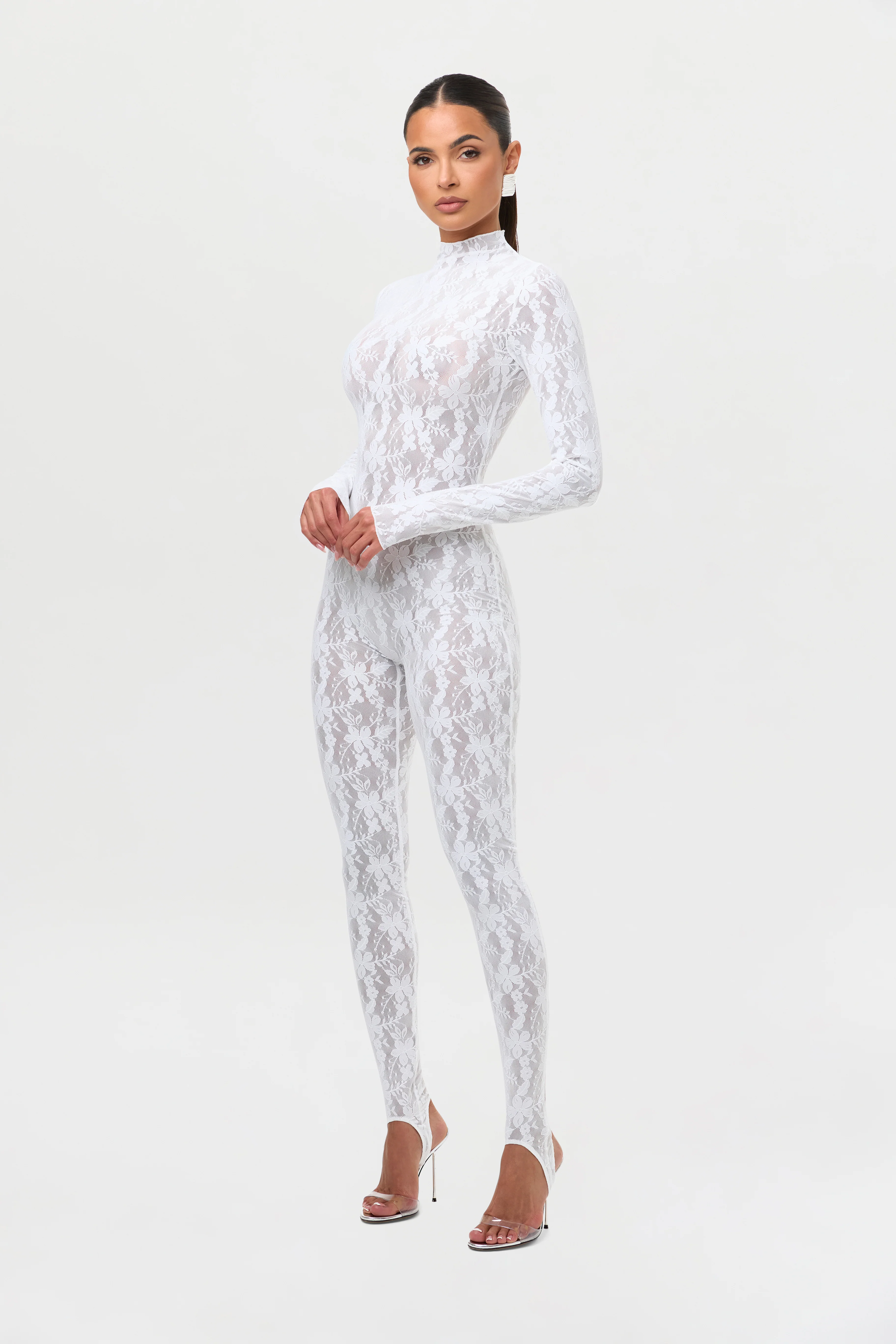 Stretch Lace Stirrup Jumpsuit Petite - Image 7