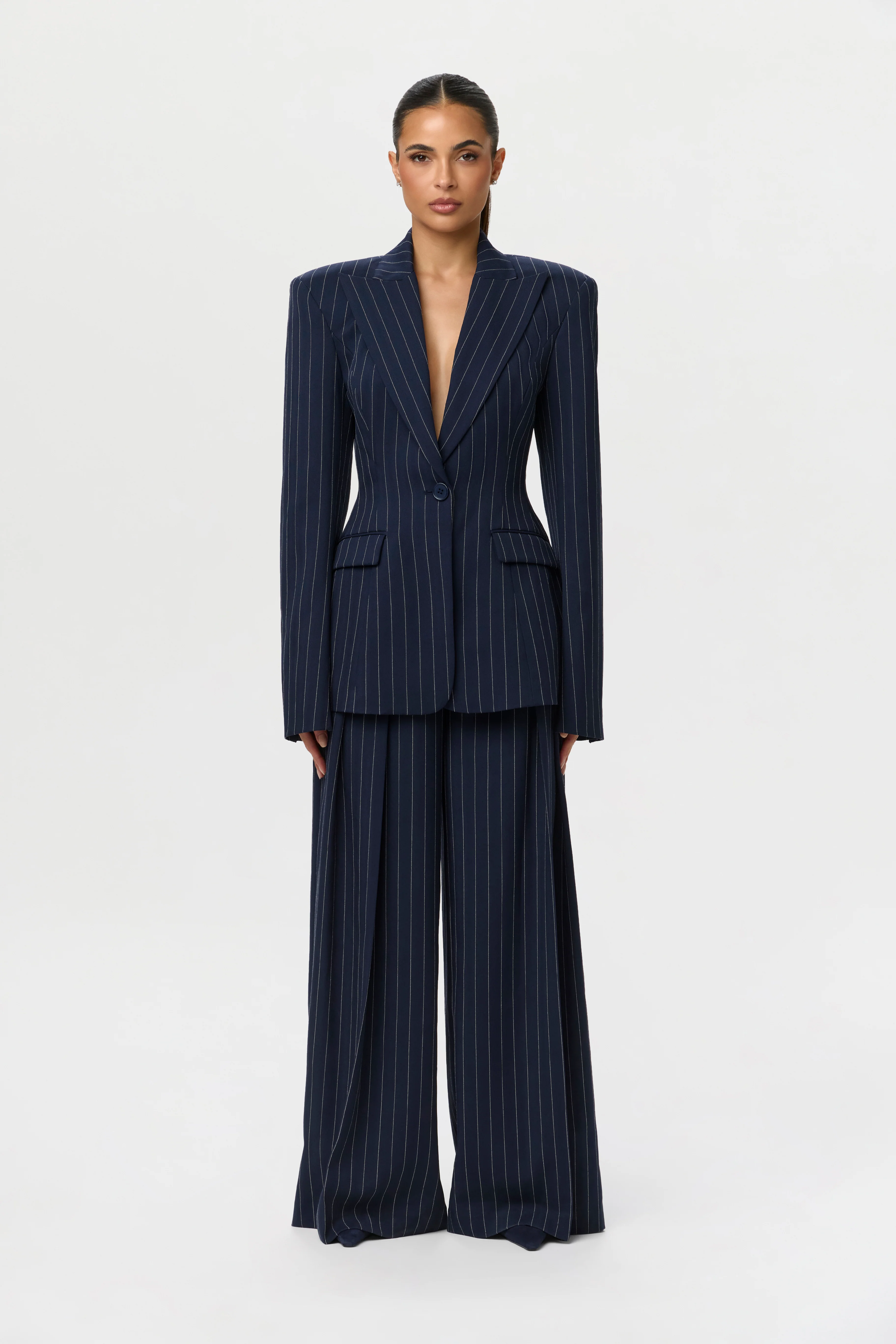 Pinstripe Suited Blazer - Image 13