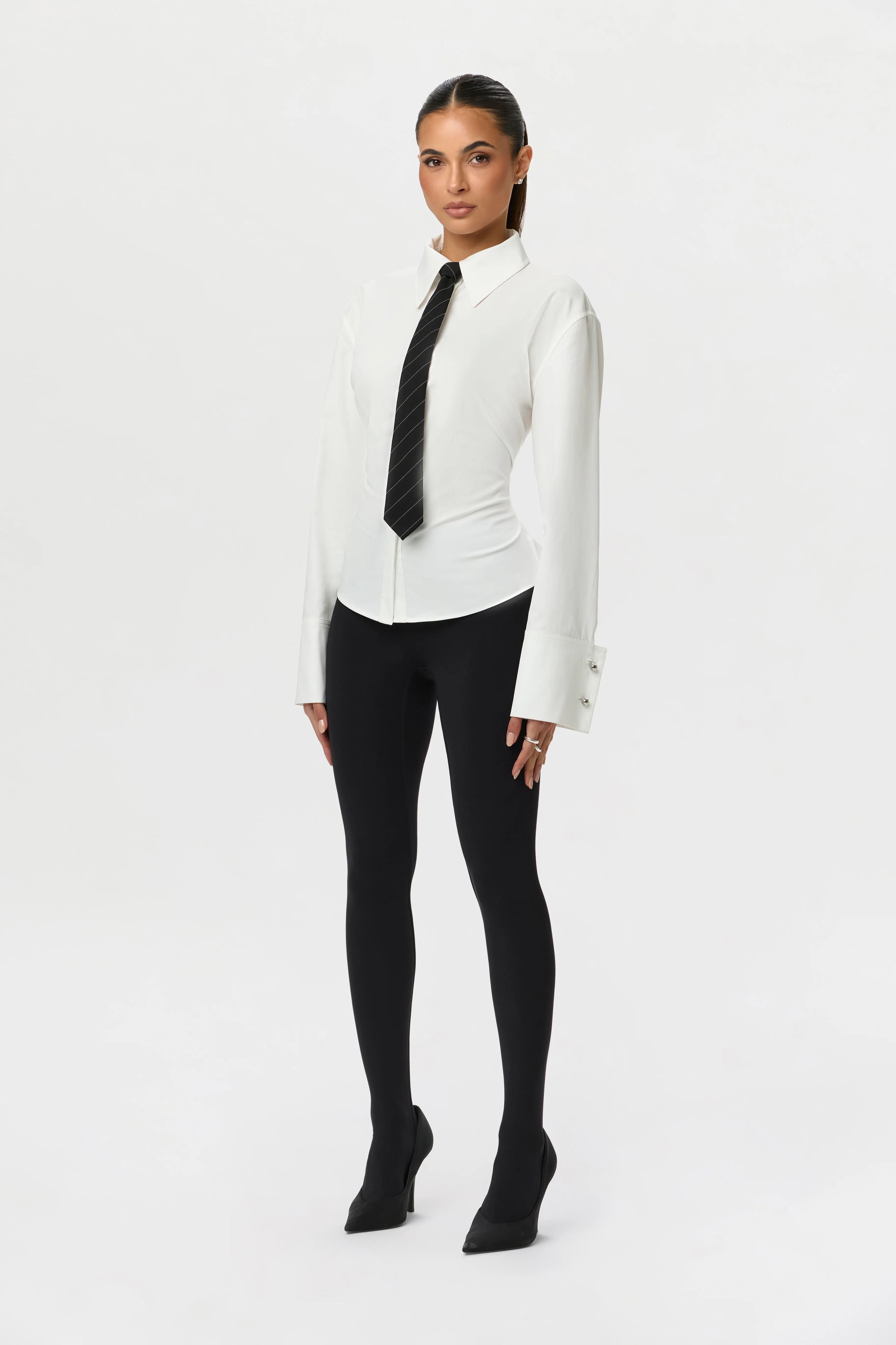 Shirting Contour Button Up Top - Image 13