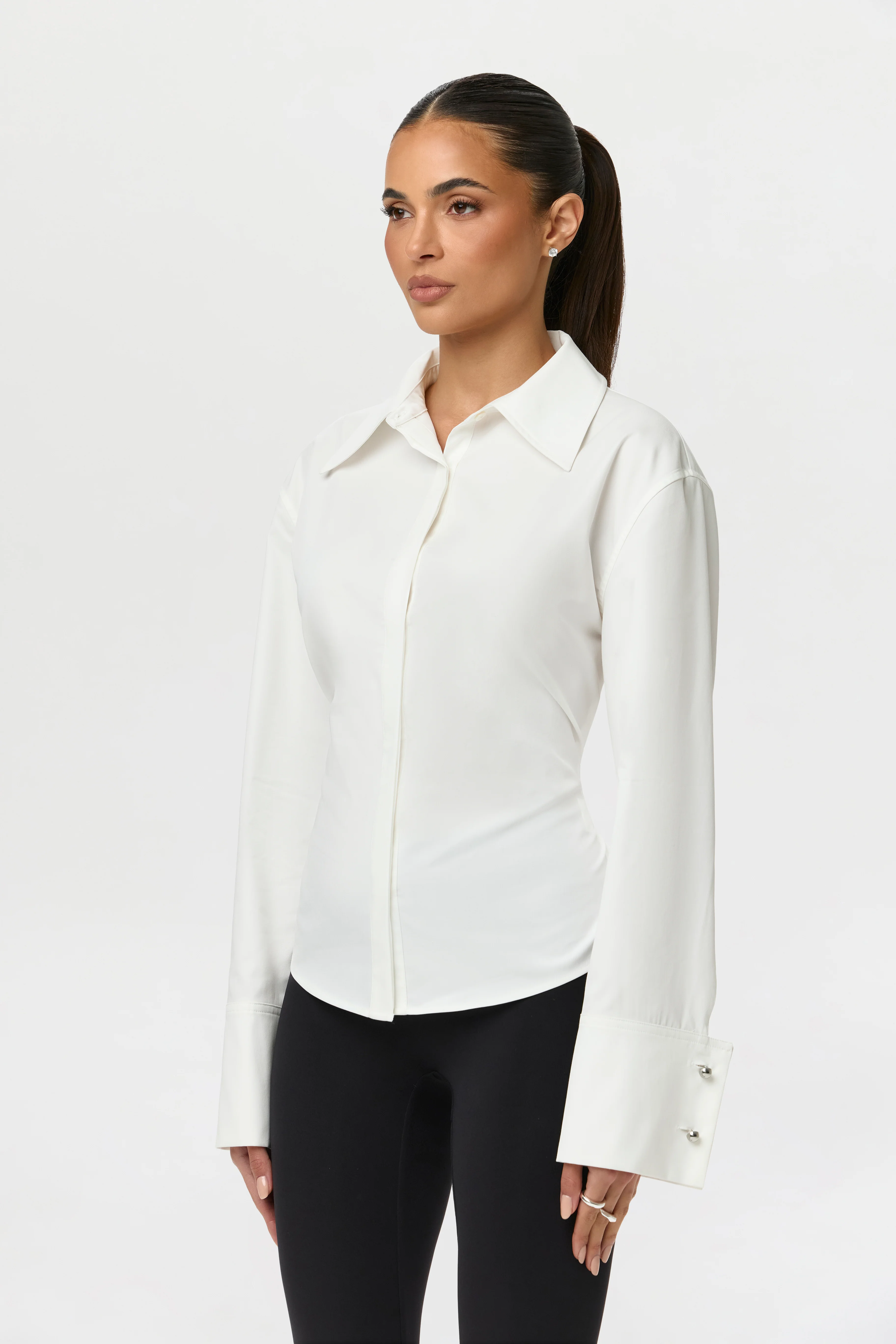 Shirting Contour Button Up Top - Image 5