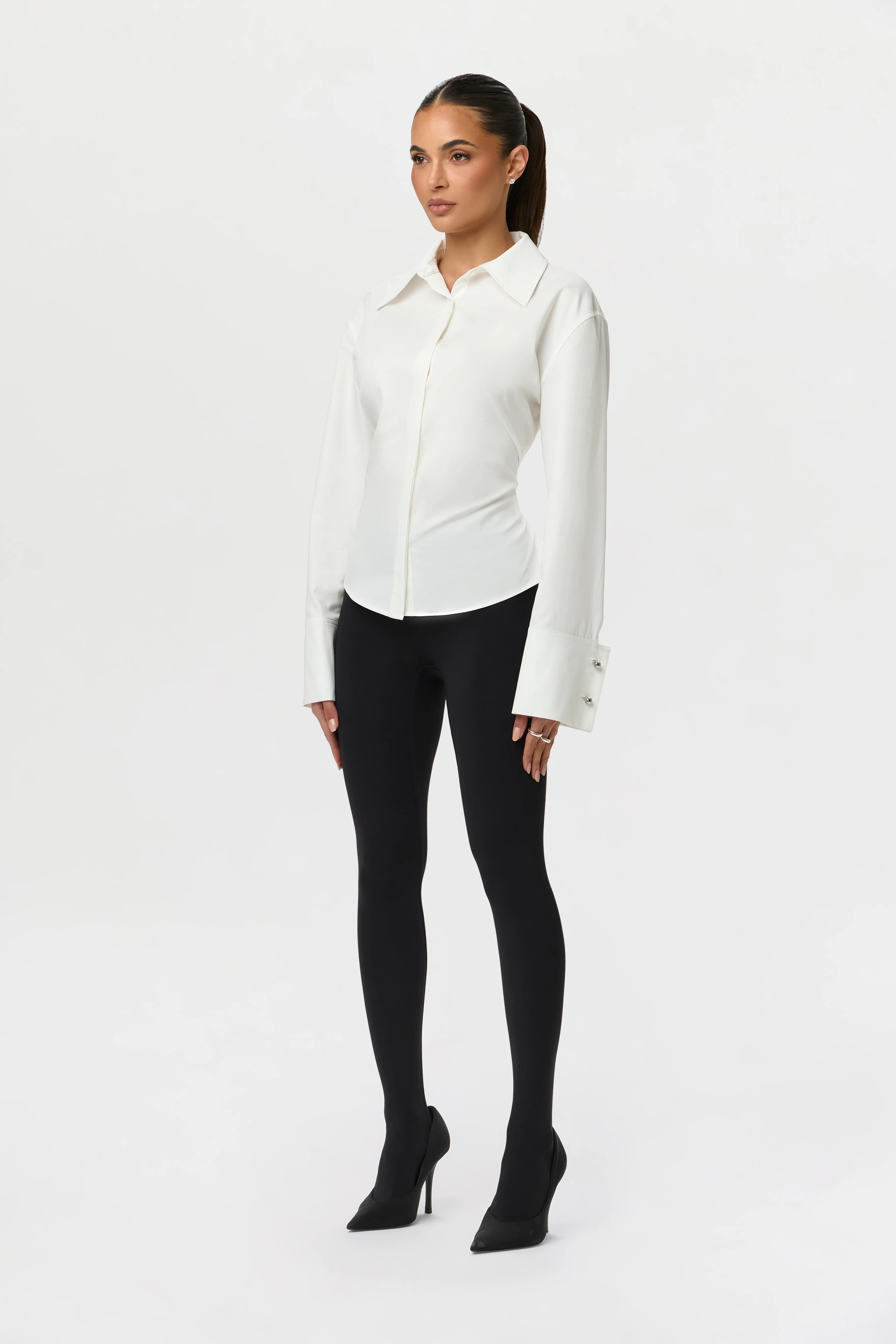 Shirting Contour Button Up Top - Image 6