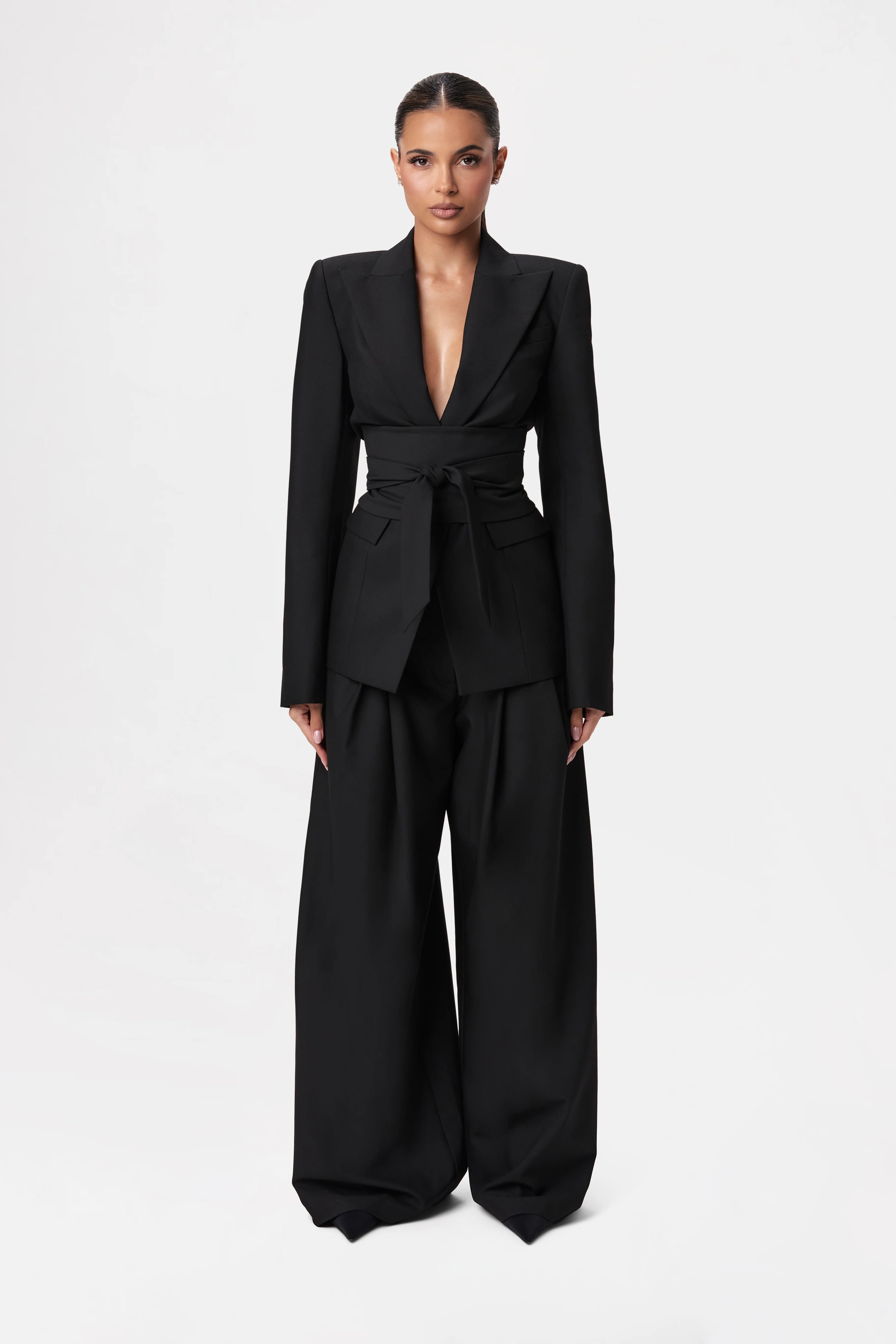 Power Shoulder Suited Blazer