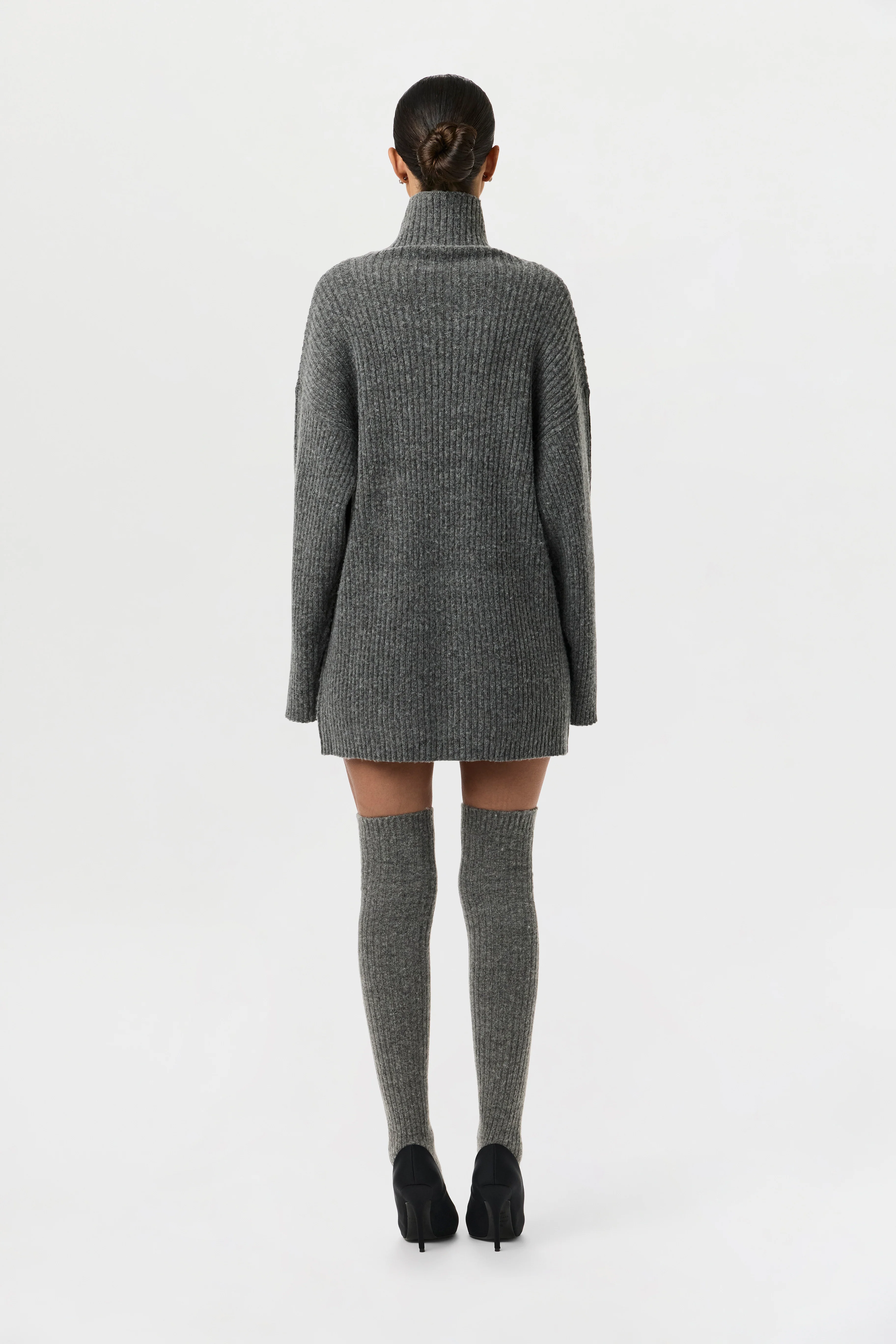 Ribbed-Knit Turtleneck Sweater Dress - Image 7
