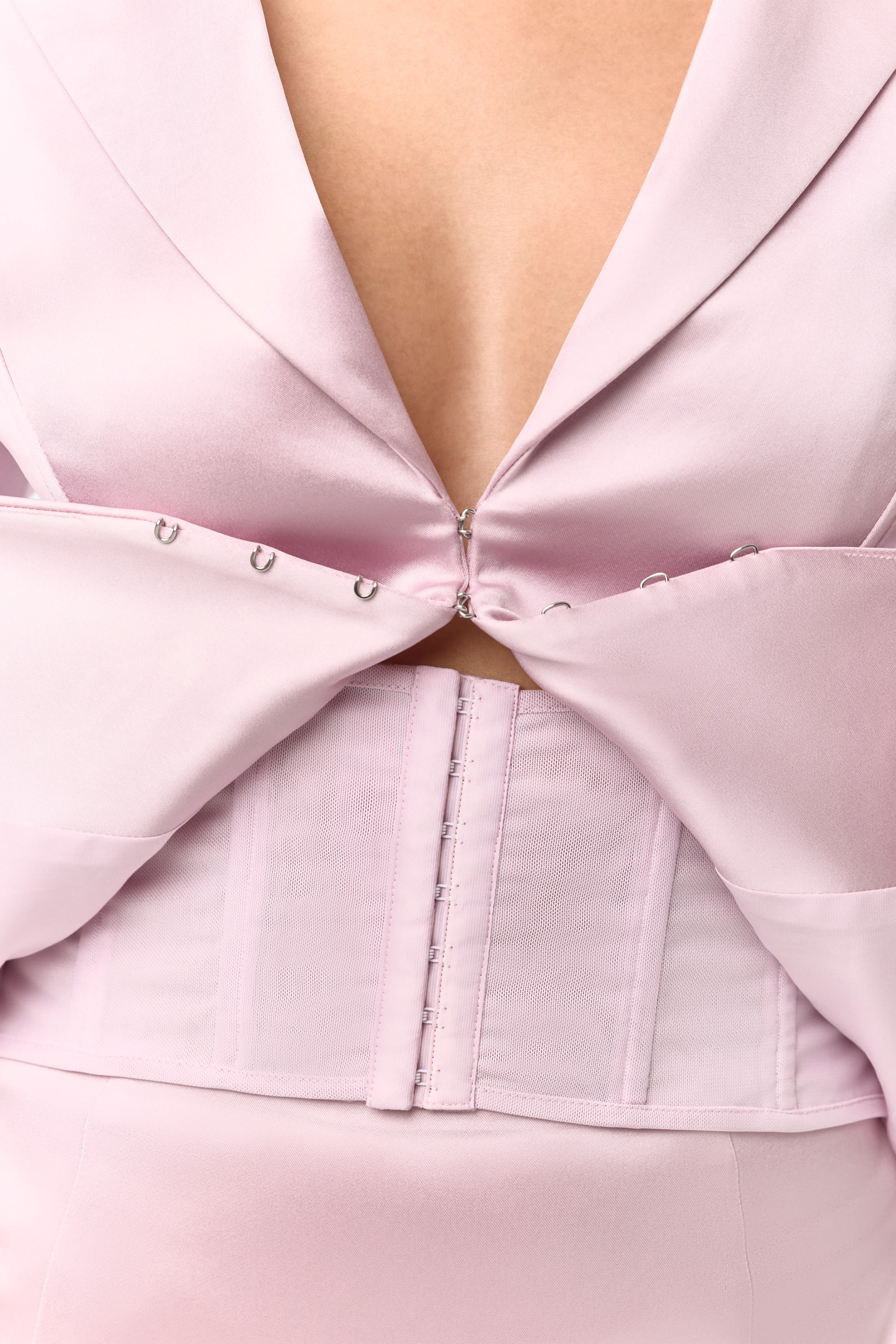 Satin Suiting Corset Blazer - Image 2