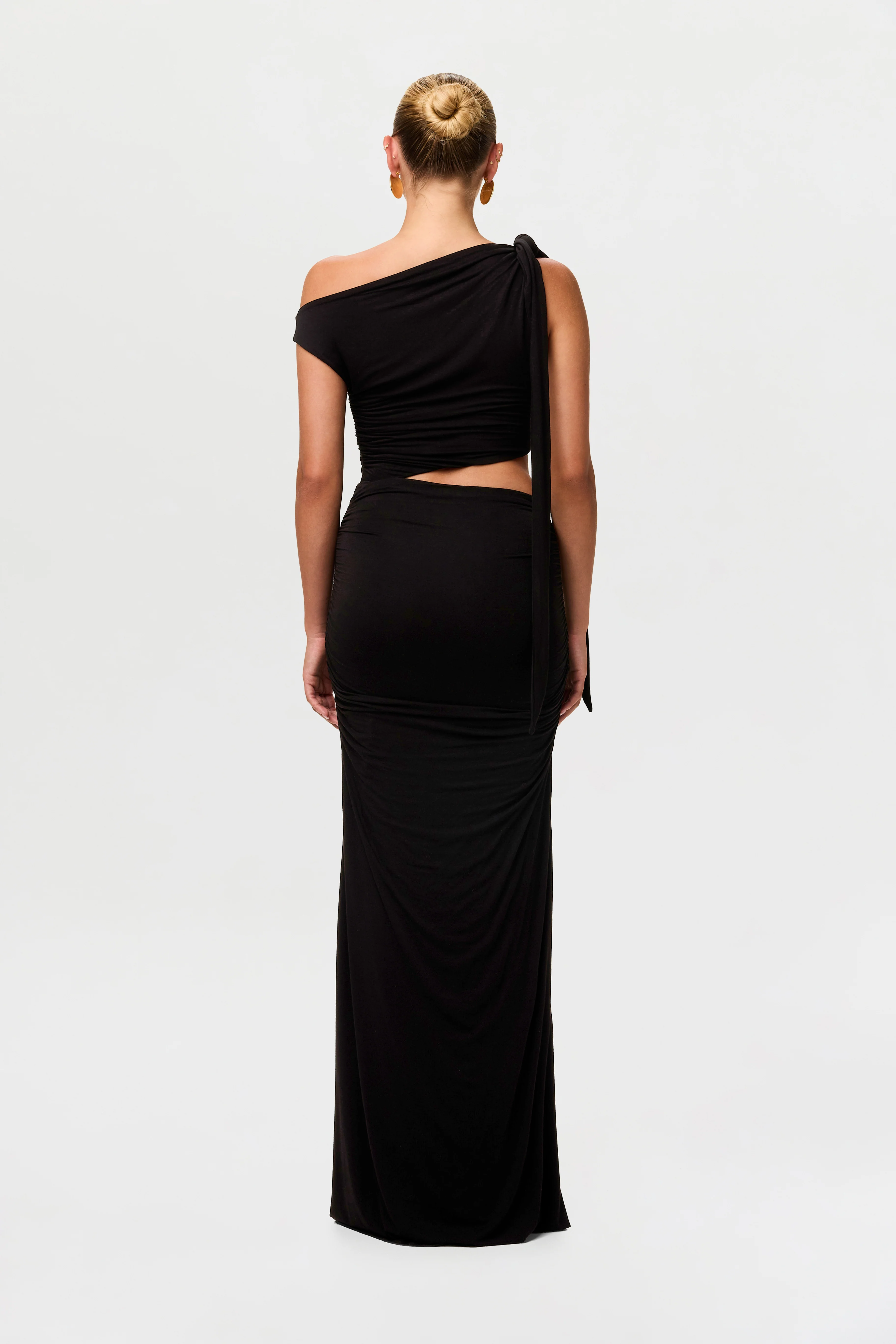 Smooth Off-Shoulder Asymmetric Dress - Image 7