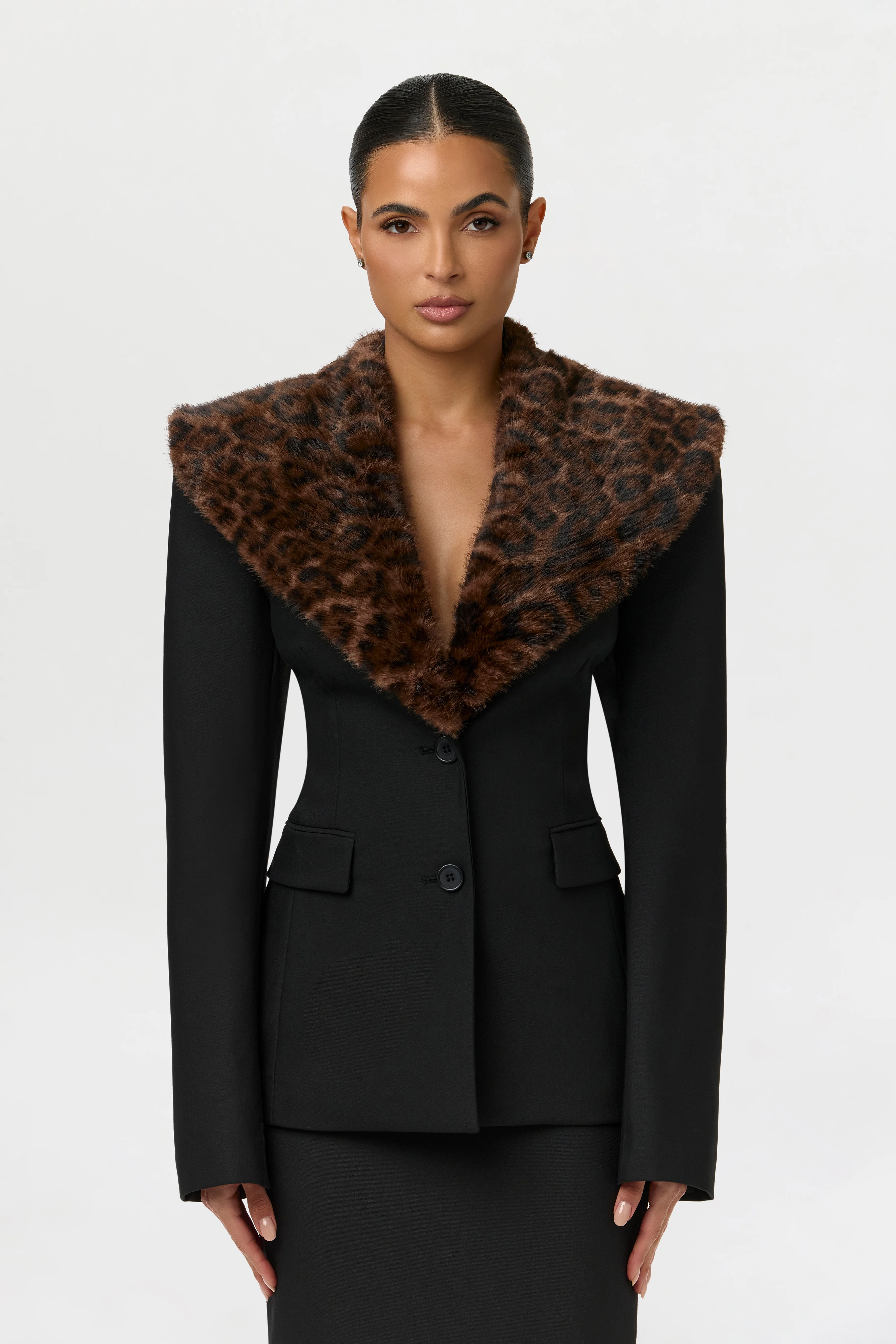Suiting Jacket with Fur Collar